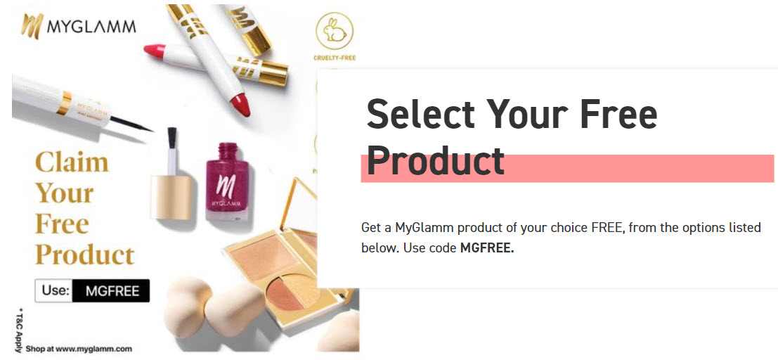 myglamm free sample products